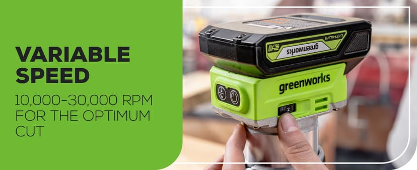 Greenworks 24V Brushless 2-Tool Combo Kit,Cordless Jig Saw+Wood Router Power Tool Sets Including Battery