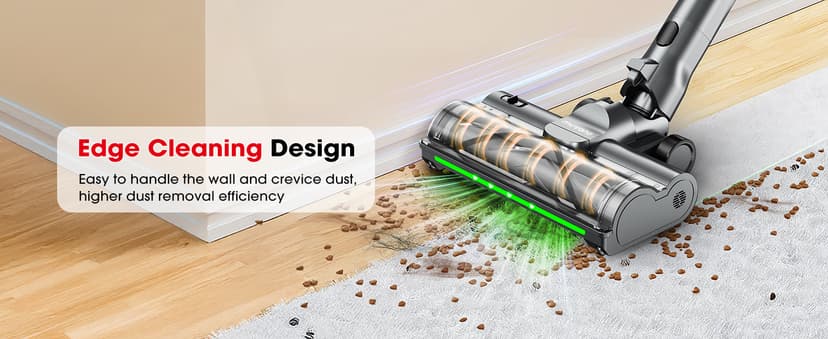 Cordless Vacuum Cleaners for Home, G26 Vacuum Cleaner, 45KPA Powerful Suction, Up to 60 Minutes, Tangle-Resistant, Rechargeable Stick Vac with Wall Mount for Pet Hair, Hardwood Floors