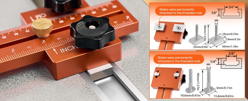 Thin Rip Jig Table Saw Jig Guide, Thin Rip Jig for Repetitive Narrow Thin Strip Cutting, Fits for 3/8" x 3/4" T Slot, Woodworking Tool Fast Thin Ripping Guide for Table Saw Band Saw Router