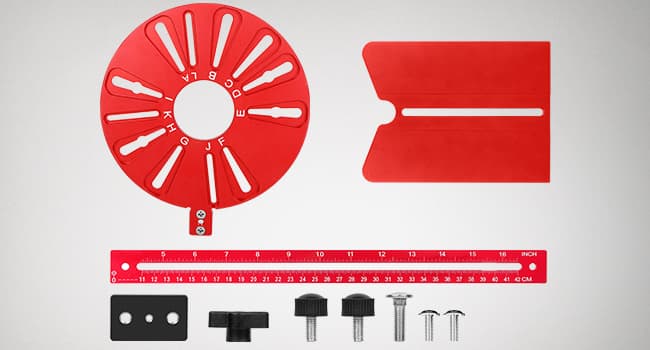 5 In 1 Router Circle Cutting Jig For Cutting/Routing Circle,Aluminum Router Milling Groove Bracket for Straight Or Cylindrical Edges,Adjustable Router Jig and Guide for Woodworking Edging Projects
