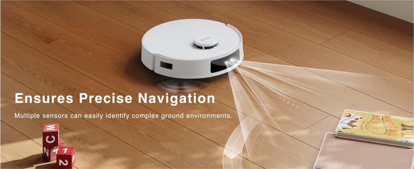 Yeedi C12 Robot Vacuum Cleaner and Mop, 8000Pa Strong Suction, ZeroTangle Brush, Smart Navigation, Self-Charging, White