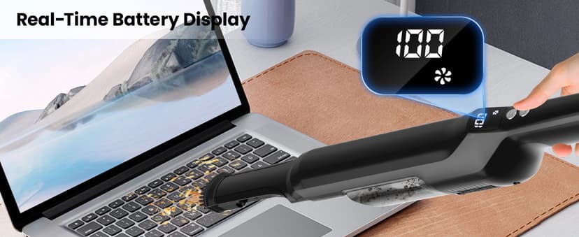 Cordless Handheld Vacuum, 24Kpa Strong Suction Car Vacuum with Brushless Motor, Charging Dock, 2in1 Flat Nozzle, Sofa Brush, 1.5lb Portable HandHeld Vacuum with 2-Speed for Home, Car, Pet, Office