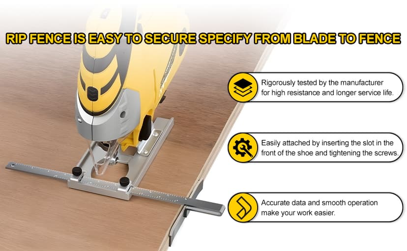 DW3278 Circular Saw Rip Fence for Dewalt 7-1/4-Inch to 8-1/4-Inch Circular Saws,Compatible with DCS575, DCS570, DCS577, DWE575 and DWS535 Cutting Fence, with Round Head Stop Screw and Spring