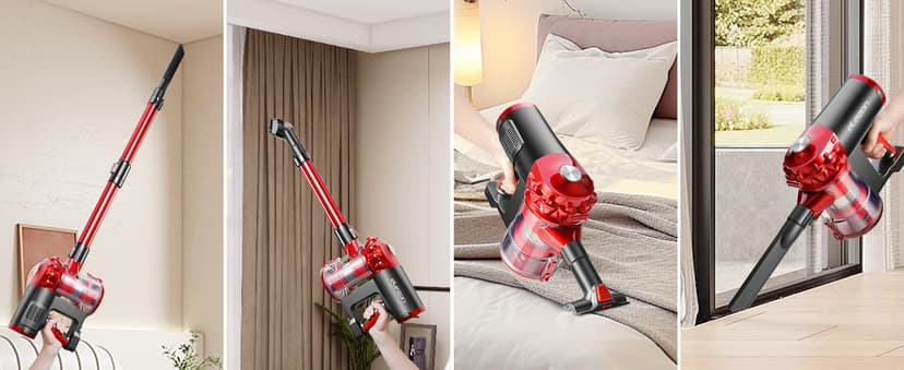 elezon A200 Cordless Vacuum Cleaner with 18000Pa Powerful Suction, 38 Min Runtime, 2200mAh Battery, HEPA Filter, Portable Stick Vacuum for Hardwood Floor, Lightweight Handheld for Home, Pet Hair, Car