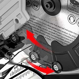 DWT Sliding Compound Miter Saw with 3 Blades, 15A 10", Double Speed (4500 RPM & 3200 RPM), Bevel Cut (0°-45°) with Laser, Extension Table, Iron Blade Guard, Cutting Wood, PVC or Soft Metal