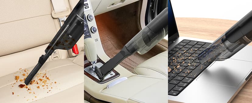 Cordless Handheld Vacuum, 15KPA Powerful Car Vacuum, Rechargeable, Charging Dock, Ergonomic Handle, 2-in-1 Crevice Tool, 1.8lb Portable Handheld Vacuums with 2-Speed for Car, Home
