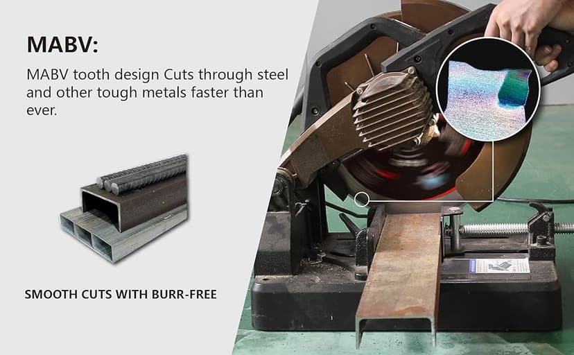 Metal Cutting Circular Saw Blade, Steel and Stainless Steel Cutting, The Cutting Head uses a Special Anti-Heat Sticking Coating with high Finish and Long Life,FMB 14 inch 66-Tooth 1" -TA