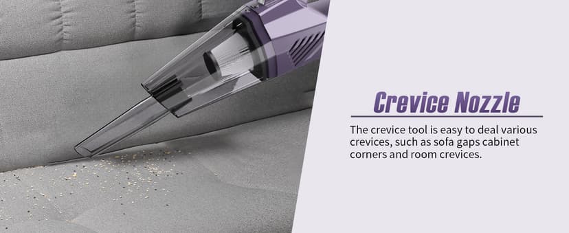 Handheld Vacuum Cordless - Car Vacuum Portable & Small Vacuum Cleaner with 6KPa Suction, USB Vacuum Cordless Rechargeable, HEPA Filter, LED Light for Pet Hair, Home, Car, Office - Includes Accessories