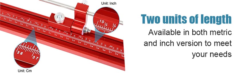 Updated Version Parallel Rail Guide System, Woodworking Track Saw Guide Rail Joining Set Aluminium Alloy Circular Saw Track Set Fixed Guide Rail Bracket Universal T-Track Auxiliary Tool (Red)