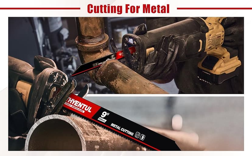 25 Pack,9 inch,14/18 TPI,Reciprocating Saw Blade Set,M42 Teeth with Cobalt Bi-Metal Blades, for Automatic Dismantling Sawzall Blades for 1/16-5/16 Medium Metals