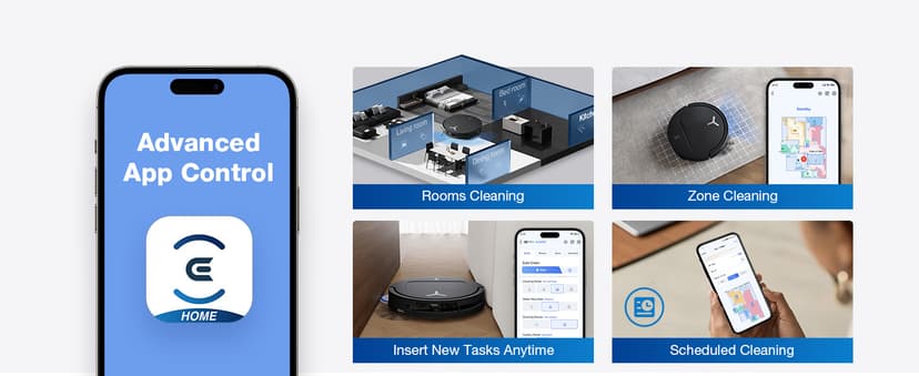 ECOVACS DEEBOT T50 PRO Omni Robot Vacuum and Mop, 3.19” Ultra-Slim, 15,000Pa Suction, ZeroTangle 2.0, TruEdge Edge Cleaning, AIVI 3D Obstacle Avoidance, Auto Mop Wash & Dry, Self-Emptying