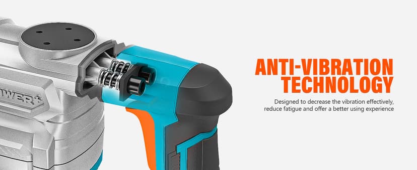 Berserker 1-9/16" SDS-Max Heavy Duty Rotary Hammer Drill with Vibration Control,Safety Clutch,13 Amp 3 Functions Demolition Rotomartillo for Concrete-Including 4 Drill Bits,2 Chisels,Carrying Case