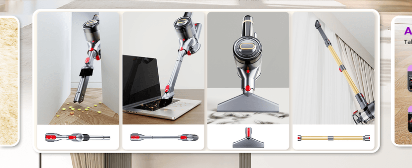 Cordless Vacuum Cleaner, 500W 40Kpa 60Mins Vacuum Cleaners for Home, Anti-tangle Stick Vacuum with Self-Standing, Wall Mount Charging, LDE Display, Wireless Vacuum for Carpet Pet Hair Hardfloor