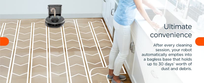 Shark AV911S EZ Robot Vacuum with Self-Empty Base, Bagless, Row-by-Row Cleaning, Perfect for Pet Hair, Compatible with Alexa, Wi-Fi, Gray, 30 Day Capacity