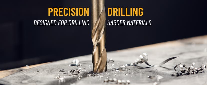 29Pcs Drill Bit Set, 135 Degree Tip High Speed Steel with Black and Gold Finish, Stainless Steel, Plastic and Wood with Metal Indexed Storage Case 1/16"-1/2" (29pcs Black and Gold)