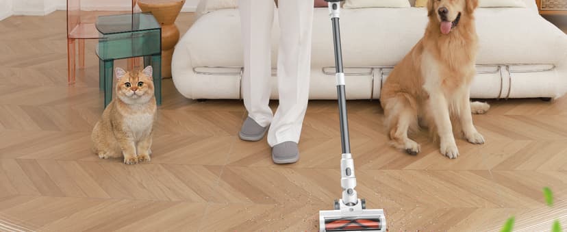 Cordless Vacuum Cleaner, 550W/45Kpa Vacuum Cleaners for Home, Max 60Mins Runtime, Anti-Tangled & 1.6L Dust Cup Stick Vacuum, Lightweight Vacuum for Carpet, Hard Floor(Upgraded)