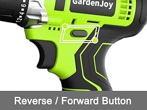 GardenJoy Cordless Power Drill Set: 12V Electric Drill with Battery and Charger, 65pcs Acessories, 3/8"Keyless Chuck, 2 Variable Speed, 24+1 Position, Compact Drill Driver Kit for Home & DIY Project