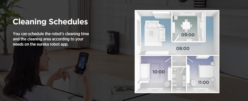 Eureka Robot Vacuum with Bagless Self Emptying Station, 2 in 1 Robotic Vacuum and Mop Combo, 60-Day Capacity, 4000Pa Suction, Auto Lifting Mop, LiDAR Navigation,NER E10s