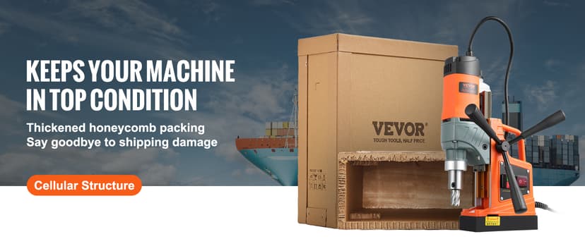 VEVOR Mag Drill Press, 1300W 1.57" Boring Diameter, 2922lbf Power Portable Magnetic Drill, 810 PRM, 11Pcs Drill Bits Electric Drilling Machine for Metal Surface, Industrial and Home Improvement