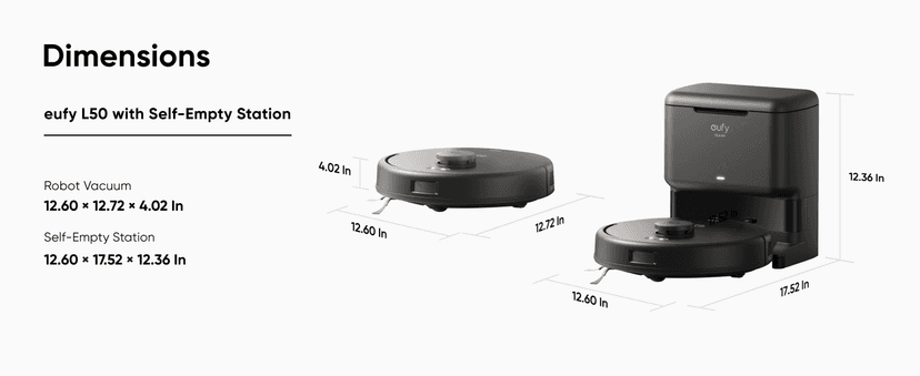 eufy Clean L50 SES with 60 Day Self-Empty Station, Multi-Floor Cleaning, Customizable Mapping,Up to 60 Days Hands-Free Cleaning