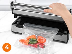 90Kpa Food Vacuum Sealer, Stainless Steel Vacuum Sealer Machine for Food with Double Heat Seal & Double Pump, Food Sealer Dry/Moist/Liquid Modes, Roll Storage and Cutter, Easy-Lock Handle and Clean