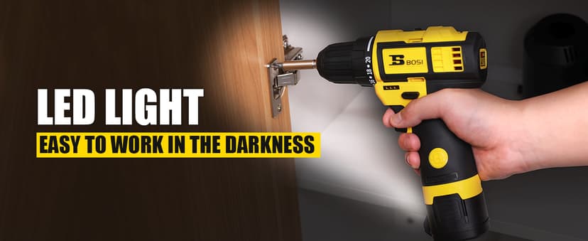 BOSI TOOLS Brushless Cordless Drill Set 16.8V Power Drill Driver Kit with 2 2000mAh Batteries and Charger 3/8-Inch Keyless Chuck 2 Speed 20+1 Position Torque Setting 27pcs Drill Screwdriver Bits