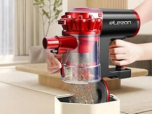 elezon A200 Cordless Vacuum Cleaner with 18000Pa Powerful Suction, 38 Min Runtime, 2200mAh Battery, HEPA Filter, Portable Stick Vacuum for Hardwood Floor, Lightweight Handheld for Home, Pet Hair, Car