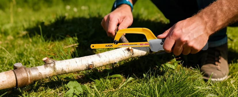 KATA Hacksaw, Compact Hand Operating Hack Saw with 10 Inch Aluminum Frame and 2 Piece Extra Flexible Bi-Metal HSS Blades, Suitable for Wood and Metal (Mini Hacksaw)