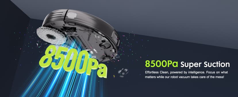 Robot Vacuum and Mop, V5 Self-Emptying 8500Pa Suction, Pet Hair Tangle Cutter™, 75-Day Capacity, Cat Laser, All-in-One Station, Robotic Vacuum Cleaner for Pet Hair, Hard Floors, Tile, Carpet