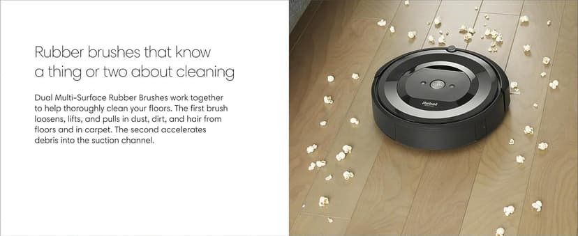 iRobot Roomba E5 (5150) Robot Vacuum - Wi-Fi Connected, Works with Alexa, Ideal for Pet Hair, Carpets, Hard, Self-Charging Robotic Vacuum, Black