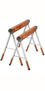 BORA Workhorse XT Saw Horses 2 Pack Folding Heavy Duty Adjustable Height Sawhorse Pair with Adjustable Legs, Heavy Duty Saw horse for Contractors Portable Workbench w/Built in Bottle opener PM-3360T