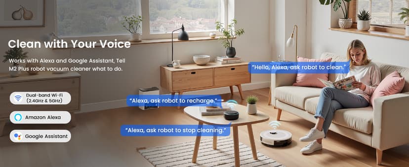 Lefant LiDAR Robot Vacuum and Mop,45-Day Self-Emptying,6000Pa Powerful Suction,Customized Cleaning,Home Mapping,140 Min Runtime,Roller Brush for Carpet,2.4G/5G WiFi/Alexa/APP/iWatch,M2 Plus