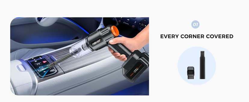 Car Vacuum Portable Cordless, 35000PA High Power Suction & Blower, Wireless Handheld Vacuum Cleaner for Car, Home, Office, Pet(Navy Black)