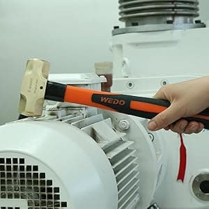 WEDO Brass Sledge Hammer With Fiberglass Handle, Non-Magnetic, Die-Forge, Corrosion Resistant, DIN Standard, 1lb, 300mm, 12"