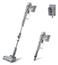 Kenmore DS1030 Cordless Stick Vacuum Lightweight Cleaner 2-Speed Power Suction LED Headlight 2-in-1 Handheld for Hardwood Floor, Carpet & Pet Hair, White