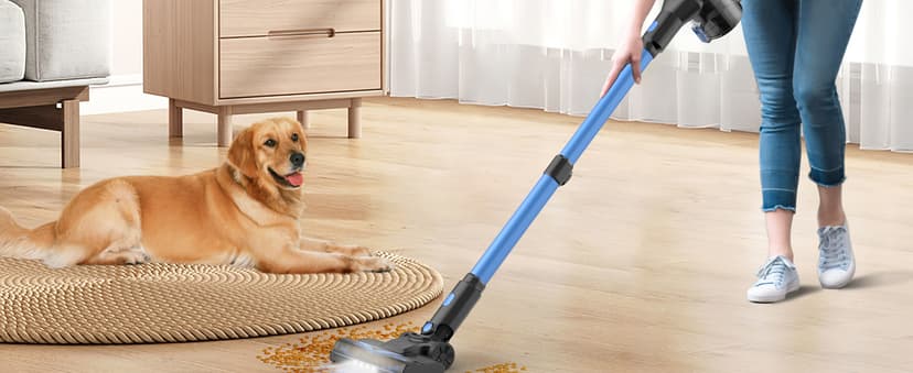 N8 Cordless Vacuum Cleaner, Lightweight Stick Vacuum with Powerful Suction, 2200mAh Battery, 40 Mins Runtime, Self-Standing, Rechargeable Vacuum Cleaners for Home Hardwood Floor Carpet Pet Hair