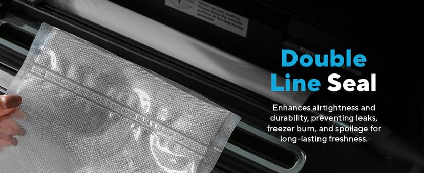 95Kpa Vacuum Sealer Machine for Food, 10-in-1 Presets with Sous Vide Mode, Double Heat Seal, Built-in Cutter & Bag Storage, Dry/Moist/Liquid, Compact Design, Easy-Lock Handle, Commercial Grade