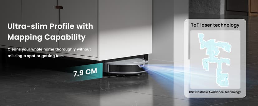 Lefant M310 Ultra Robot Vacuum and Mop, 6000Pa Suction-Slim Robotic Cleaner with ToF LiDAR Navigation, Accurate Obstacle Avoidance, WiFi/App/Alexa Control, 170min Runtime, for Pet Hair and Home