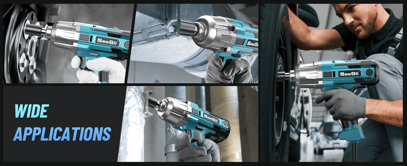 Seesii Electric Impact Wrench Corded, 368Ft-lbs(500N.m) Torque 1/2 inch Impact Gun with 8Amp Cord, 4 Sockets for Car Tire and Home DIY, AC500