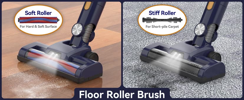 Cordless Vacuum Cleaner, 6-in-1 Multifunction Cordless Vacuum, 210W Powerful Vacuum Cleaner, 6 Cell 2200mAh Stick Vacuum Cordless Rechargeable for Home (Indigo)