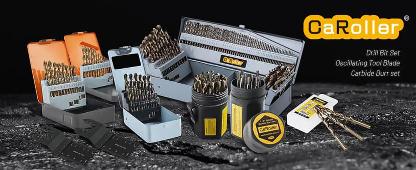 29Pcs Drill Bit Set, 135 Degree Tip High Speed Steel with Black and Gold Finish, Stainless Steel, Plastic and Wood with Metal Indexed Storage Case 1/16"-1/2" (29pcs Black and Gold)