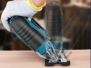 Cordless Jig Saw with 4000mAh Battery, Cordless Jigsaw Tool for Ma-kita 18V Battery, with 7 Blades, Dust Tube, 0°-45° Bevel Cuts & 4 Orbital Setting, LED Light, for Wood PVC Metal Cutting