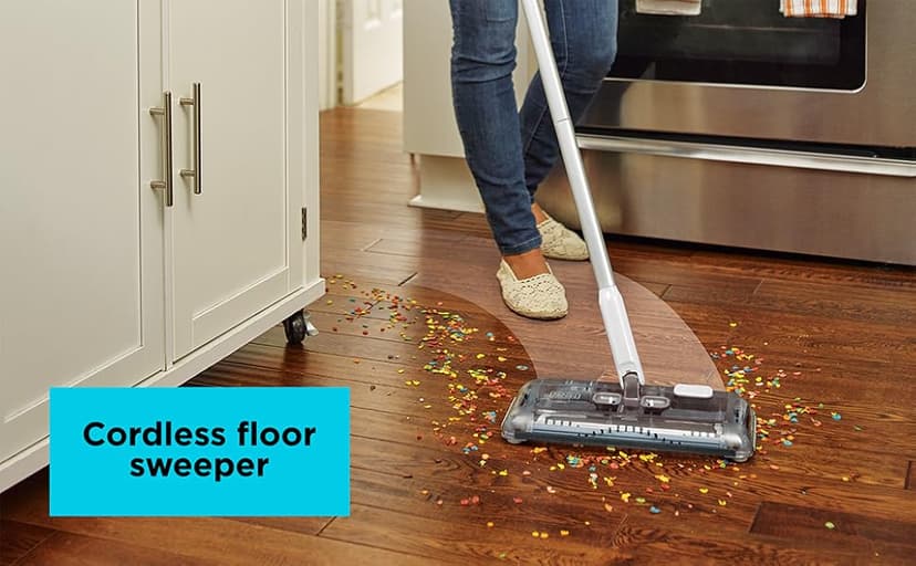 BLACK+DECKER 50 Minute Lithium Floor Sweeper, Multi-Surface Use, Charger Included (HFS115J10)