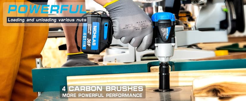 Cordless Impact Wrench, 2 IN 1 Screwdriver Head, 21V electric power wrench, 420Nm High Torque, 4 Pole Motor, Include Battery & Charger & Carrying Plastic Box