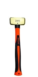 WEDO Brass Sledge Hammer With Fiberglass Handle, Non-Magnetic, Die-Forge, Corrosion Resistant, DIN Standard, 1lb, 300mm, 12"