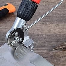 Upgraded Electric Drill Plate Cutter - Efficiently shears flat sheet metal, Metal Cutting Attachment with Adapter - Cuts 20-30GA sizes of Iron, Steel, Tin, Aluminum, and cardboard up to 3MM