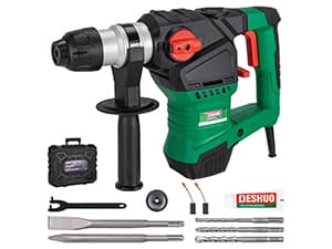 1-1/2" SDS-Max Heavy Duty Rotary Hammer Drill,12.5 Amp 3 Functions Corded Vibration Control Demolition Rotomartillo with Safety Clutch for Concrete,Includes 1 Drill Bits,2 Chisels,Carrying Case