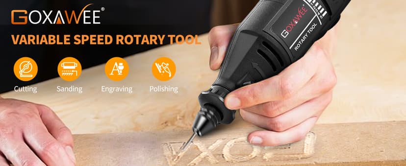 GOXAWEE Rotary Tool Kit with MultiPro Keyless Chuck and Flex Shaft -140pcs Accessories Variable Speed Electric Drill Set for Handmade Crafting Projects and DIY Creations