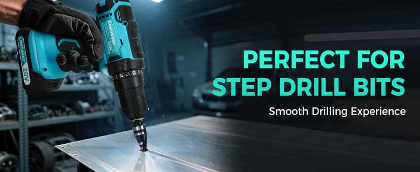 COMOWARE 20V Cordless Drill, Electric Power Drill Set with 1 Battery & Charger, 3/8” Keyless Chuck, 2 Variable Speed, 266 In-lb Torque, 25+1 Position and 34pcs Drill/Driver Bits