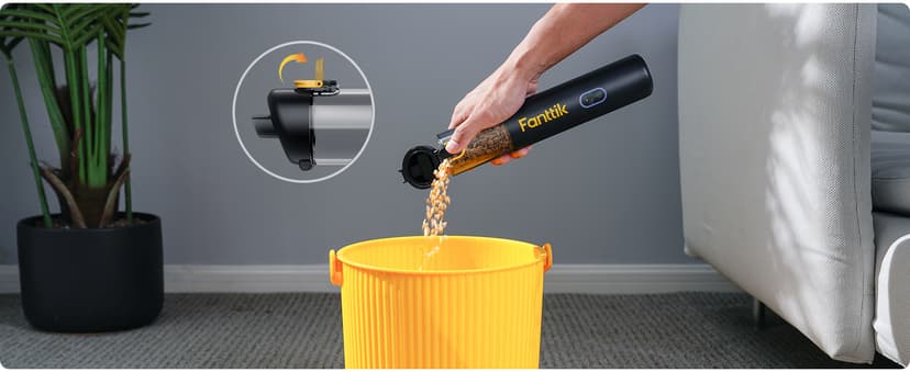 Fanttik Slim V8 Apex Car Vacuum, 4-in-1 Portable Mini Cordless Vacuum with 19000pa Suction Power, Type-C Charge, 2 Suction Modes, Handheld Vacuum for Car, Office Desk, Keyboards (Black)